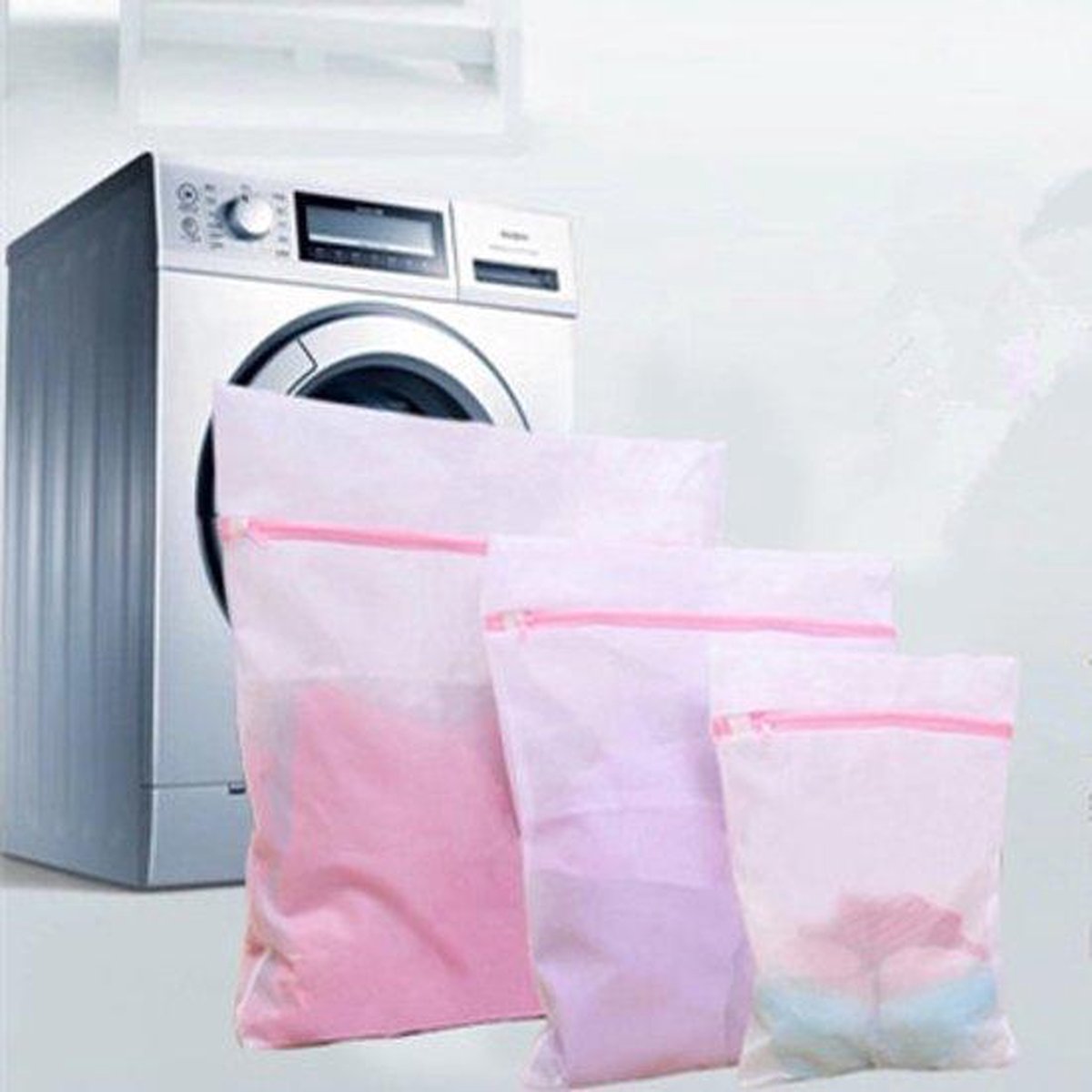 Roze M,L en XL Waszakken Set - BH - Lingerie Wasnet - Laundry Bag - Waszak – Wasmachine