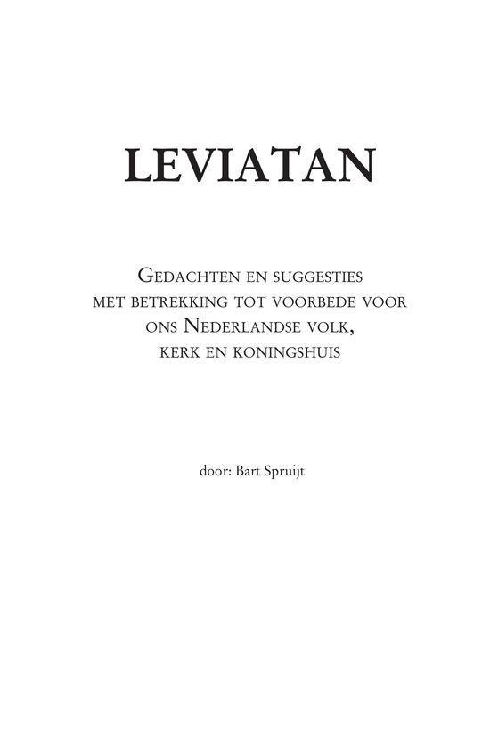 Titelpagina met de titel 'LEVIATAN' in grote letters, met ondertitels en auteur.