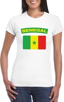 T-shirt met Senegalese vlag wit dames XS