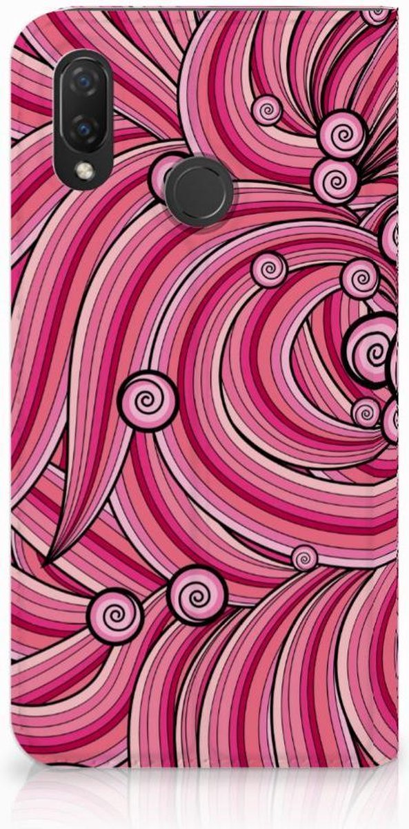Huawei P Smart Plus Bookcase Swirl Pink