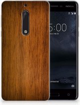 Nokia 5 Uniek TPU Hoesje Donker Hout