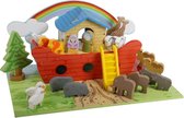 Playwood - Ark van noach rood met grondplaat; inclusief dieren