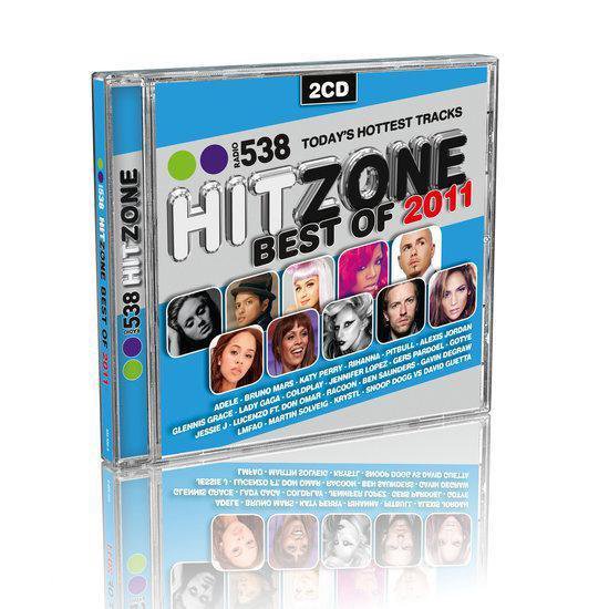 CD hoesje met Radio 538 Hitzone Best of 2011 logo en foto's van artiesten.