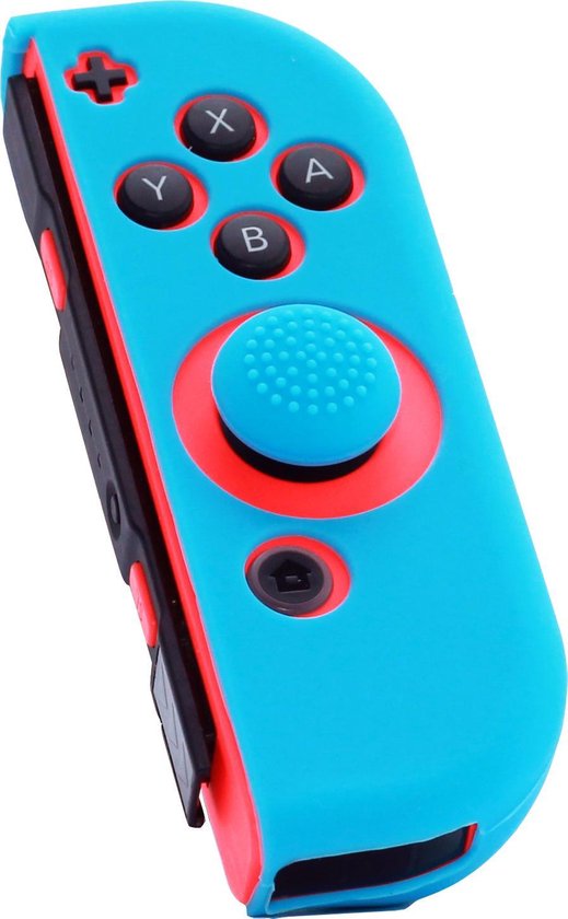 Joy Con Controller Silicone Skin - Rechts - Blauw + Grips - Nintendo Switch  - Switch OLED | bol.com