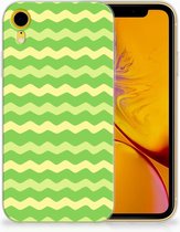 Geschikt voor iPhone XR Backcase Waves Green