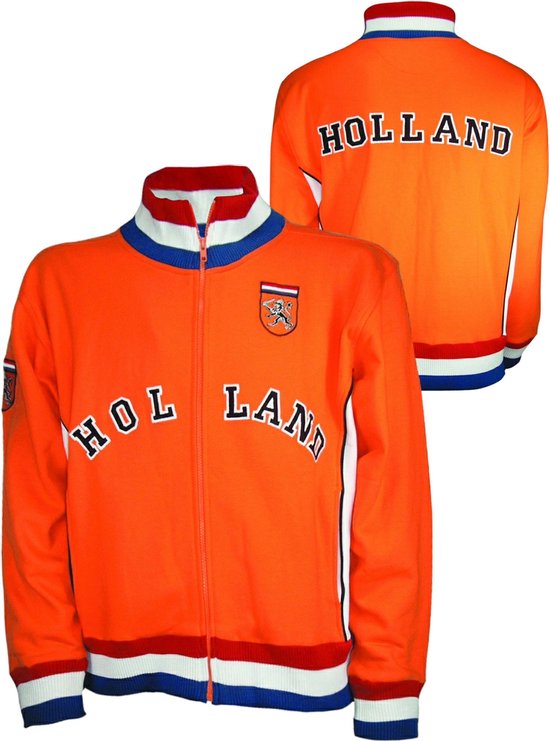 Foto: Ek wk nederlands elftal oranje voetbal retro jack met holland logo maat s