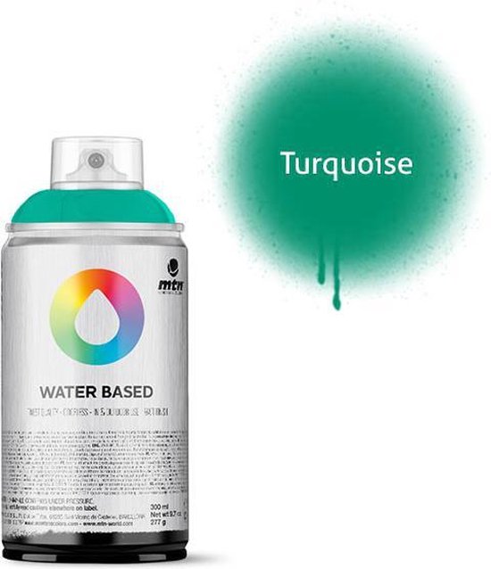 MTN Turquoise spuitverf - 300ml lage druk matte afwerking bol.com