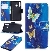 Huawei P30 Lite wallet agenda hoesje goud vlinder