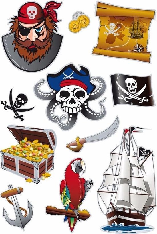 haag vervormen Veronderstellen Piraten thema folie stickers 1 vel | bol.com