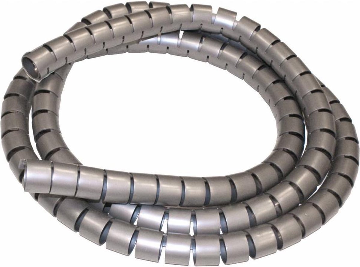 4CONNEXX Kabel geleider - kabelslang - kabelgeleider - spiraalband | zilver | met montagetool | lengte 3 meter | diameter Ø 15 mm