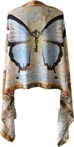 Vlinder omslagdoek sjaal design - Ibiza bohemian style shawl met bijzondere unieke betekenis - katoen voile