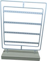 Sieradenhouder - Display voor Sieraden - Oorbellenrek - Hout en Metaal - 35x25x7 cm - Wit