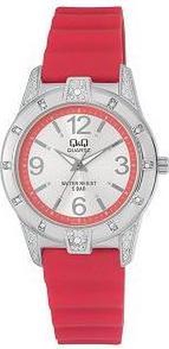 Leuke dames horloge -rood van het merk QQ -Q829-802Y