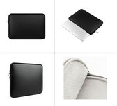 Kunstlederen Soft Sleeve Geschikt Voor de Apple Macbook Air / Pro (Retina) 13 Inch - 13.3" Case - Bescherming Cover Hoes Kunstleer - Zwart