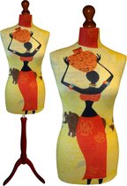 African paspop met donker bruine sparkling driepoot  40/42