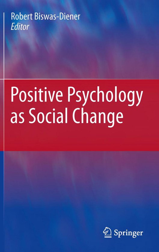 Positive Psychology as Social Change - cover