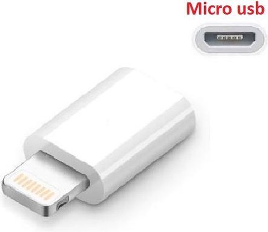 Micro USB Adapter Vrouw naar Man Aluminium Converter Adapter voor iPhone 6 6  s 7 8... | bol.com