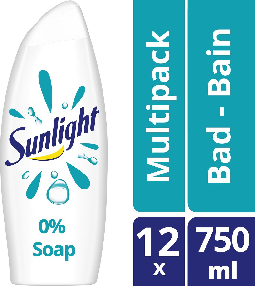 Sunlight Zeep - Badschuim 0% Zeep - pH-Huidneutraal - Voordeelverpakking 12  x 750 ml | bol.com