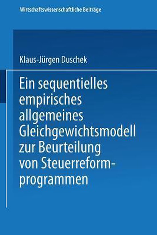 Ein Sequentielles Empirisches Allgemeines Gleichgewichtsmode ... - cover