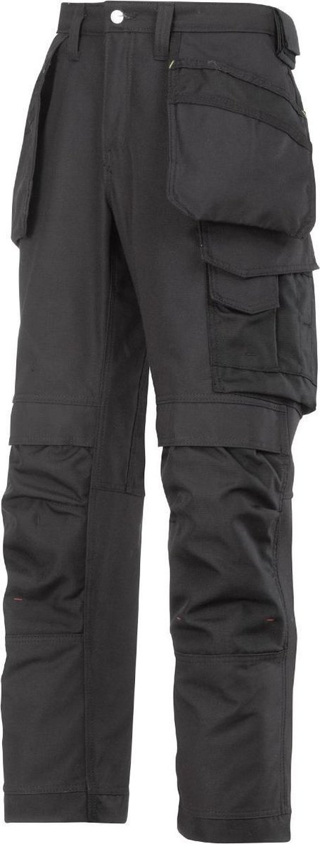 Snickers Canvas+ Broek met holsterpockets 3214-2004-Khaki/Zwart-104
