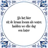 Tegeltje met Spreuk (Tegeltjeswijsheid): Als het bier uit de kraan kwam als water, hadden we elke dag een kater + Kado verpakking & Plakhanger