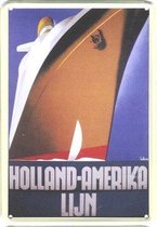 HAL reclame Holland Amerika Lijn reclamebord 20x30 cm