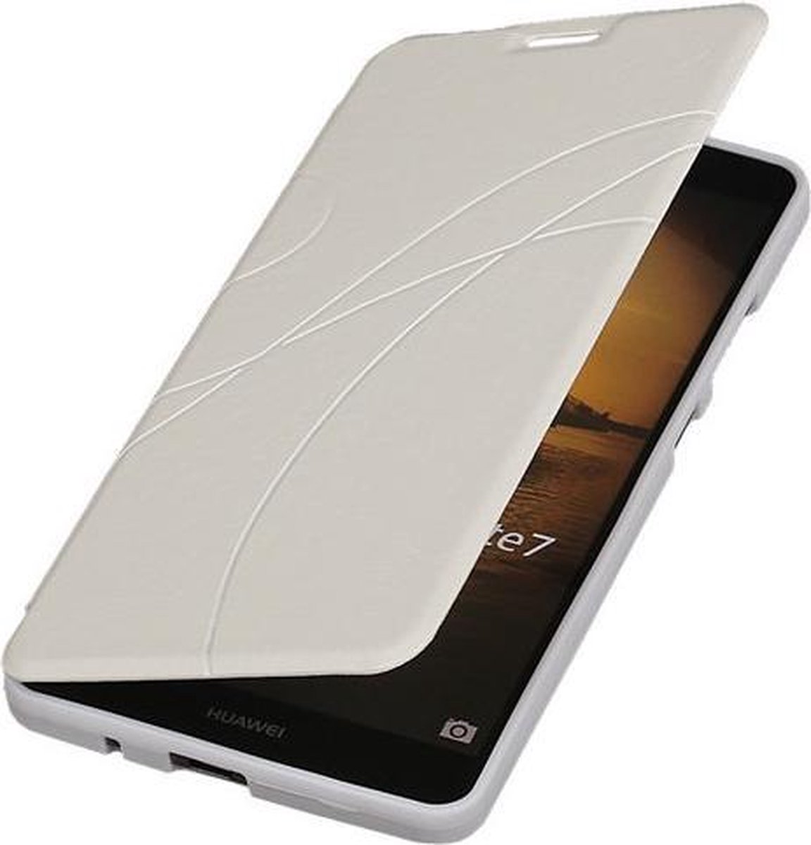 Bestcases Wit TPU Booktype Motief Hoesje Huawei Ascend Mate 7