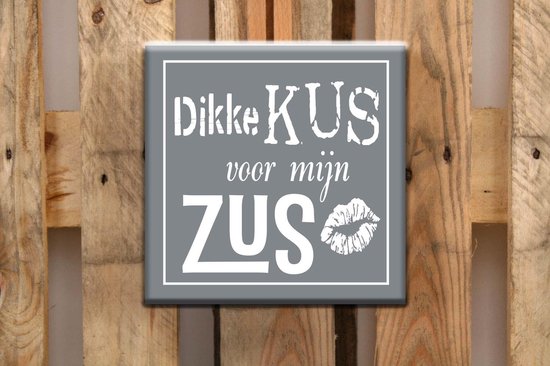 Tegel 15x15cm Dikke kus voor mijn zus | bol.com