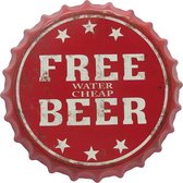 Signs-USA Free Water Cheap Beer - Retro Wandbord - Metaal