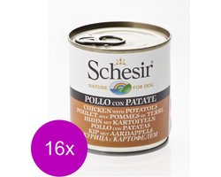 16x Schesir Hondenvoer Kip Aardappel in Gelei 285 gr