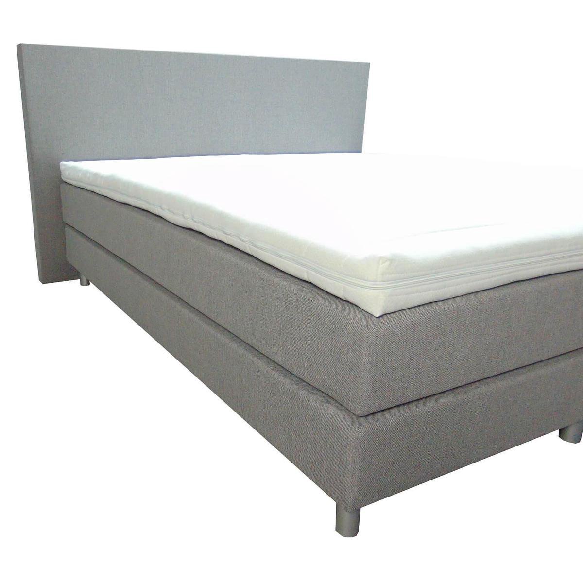 Slaaploods.nl Anda - Boxspring inclusief matras - 90x220 cm - stof - Grijs