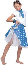 Blauwe rock n roll rok met stippen voor meisjes