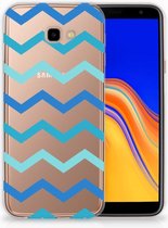 Geschikt voor Samsung Galaxy J4 Plus (2018) TPU Siliconen Hoesje Zigzag Blauw