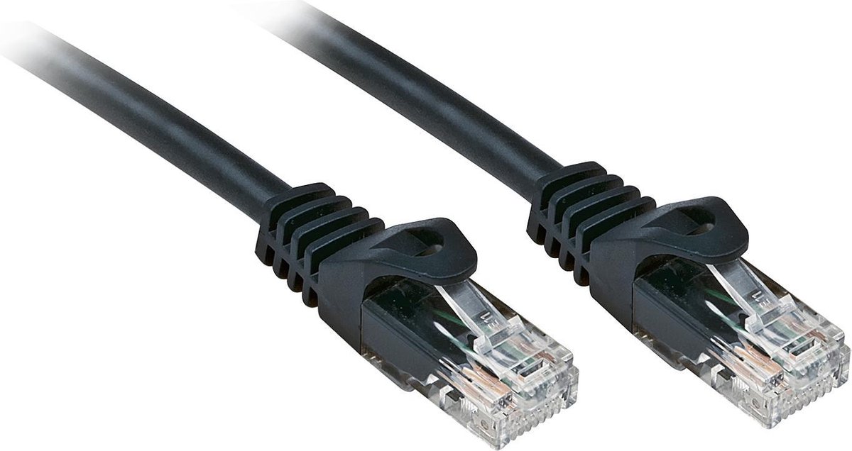 Lindy RJ-45/RJ-45 Cat6 0.3m netwerkkabel 0,3 m U/UTP (UTP) Zwart