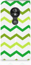 Motorola Moto E5 Play Uniek Standcase Hoesje Zigzag Groen