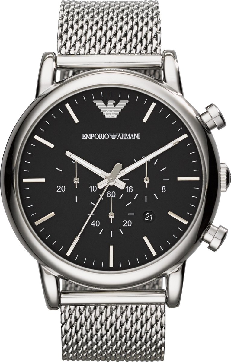 Emporio Armani AR1808 Herenhorloge 46 mm - Zilverkleurig