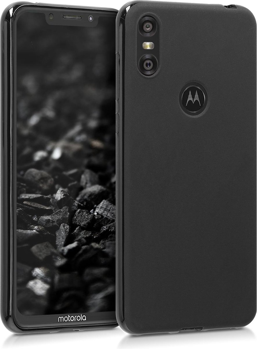 HB Hoesje Geschikt voor Motorola Moto One - Siliconen Back Cover - Zwart