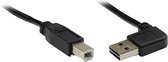 Alcasa USB 2.0 A/B, 5m USB-kabel USB A USB B Zwart