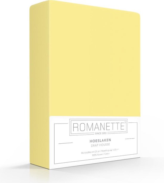 Luxe Katoen Hoeslaken Geel | 180x200 | Ademend En Verkoelend | Uitstekende pasvorm