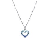 Little Miss Lovely - Zilveren ketting hart met blue mix kristal