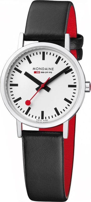 Mondaine Classic A658.30323.16SBB Horloge – Leer – Zwart – Ø30 mm