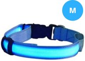 Reflecterende LED Halsband - Blauw - M