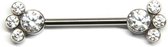 Titanium Tepel Barbell - Swarovski Zirconia