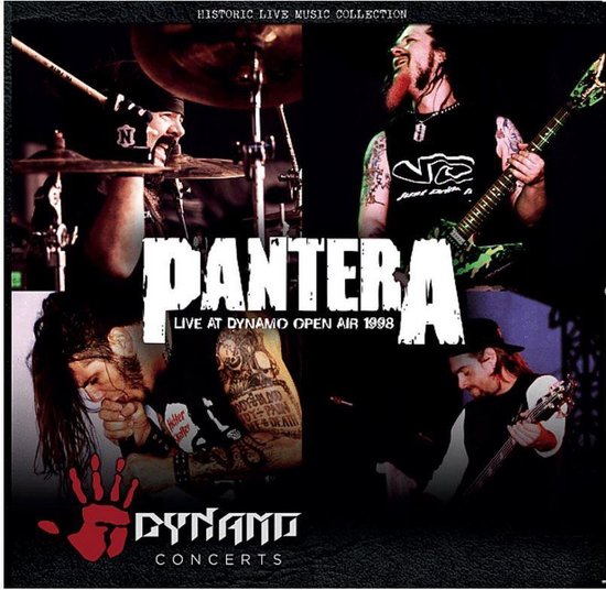 Vier panelen van Pantera live in 1998. Links boven een drummer, rechtsboven een gitarist, linksonder een zanger en rechtsonder een bassist.