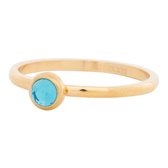 iXXXi Jewelry Vulring 6mm Zirkonia Water Blue goudkleurig 2mm - maat 19