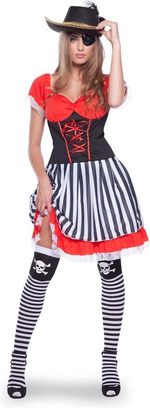 Piraat Kleed Vrouw - 2-delig- Verkleedkleding - Maat L/XL