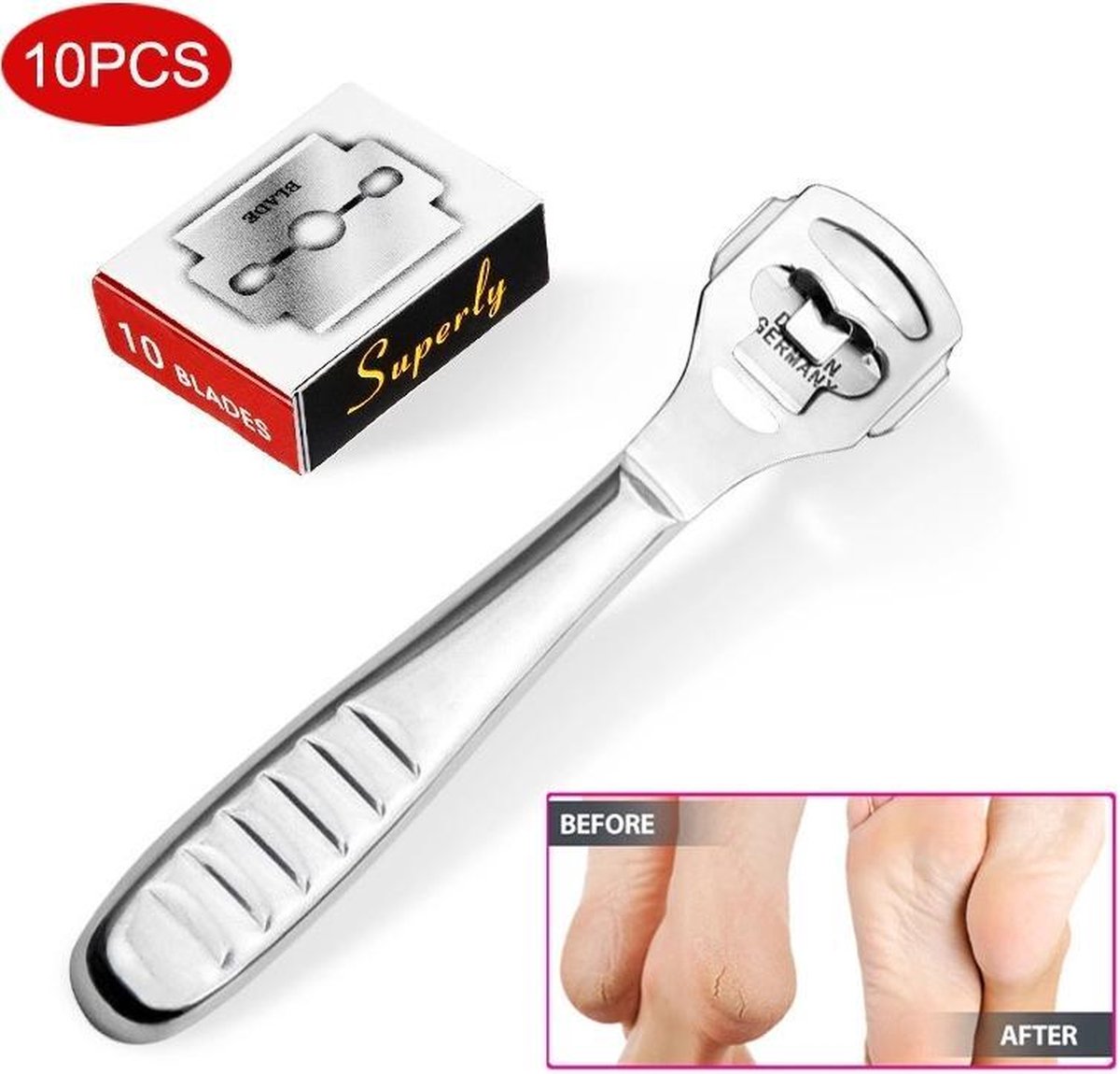 Goedkoopste Saiz RVS Eeltverwijderaar Pedicureset - 10 stuks