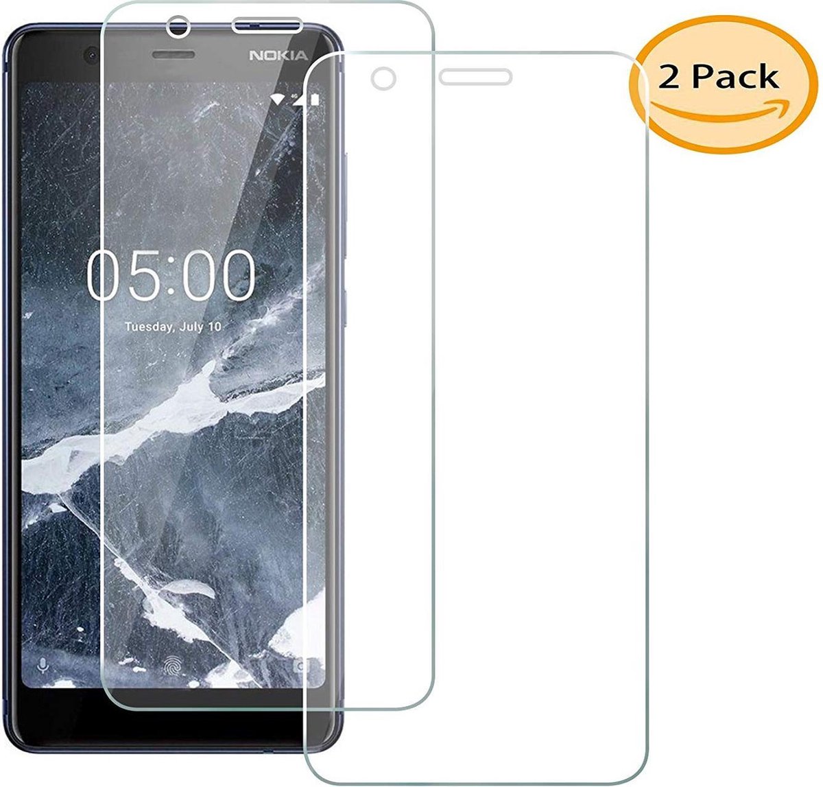 2 stuks Glass Screenprotector - Tempered Glass voor Nokia 5.1
