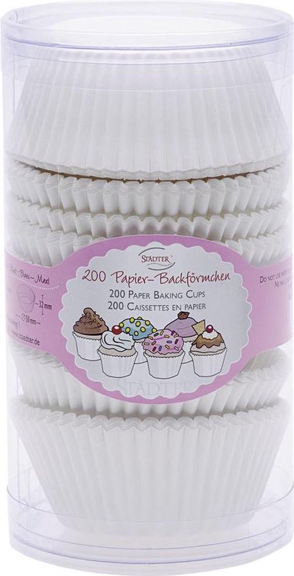 Verzoenen Zuiver kwartaal Papieren mini cupcake vormpjes - wit - set van 200 - St�dter | bol.com
