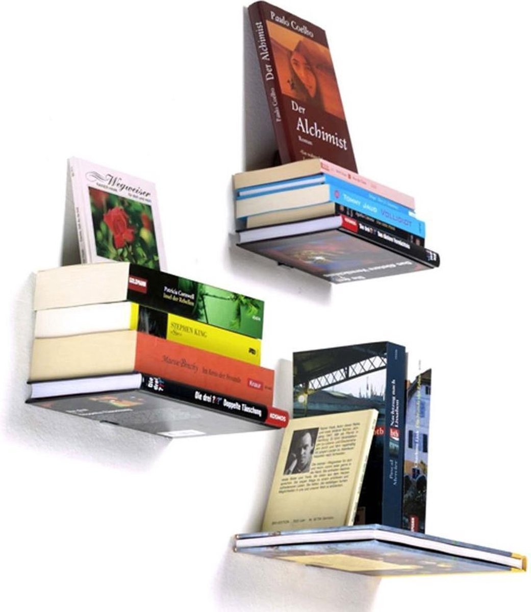 Lifa-living - 2 x Boekenplank Zwevend - Onzichtbare boekenplank - Boekensteun